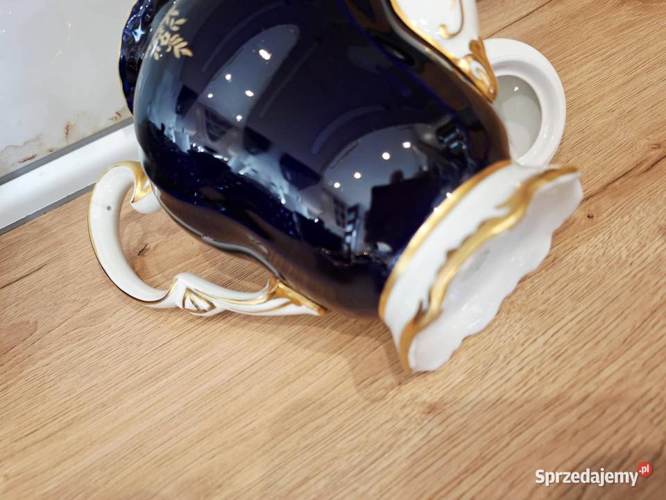 Weimar porcelana kobalt zloto Dzbanek kawa Braniewo