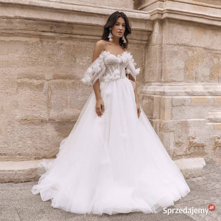 Suknia ślubna boho wiązana opadające rękawki Jelenia Góra