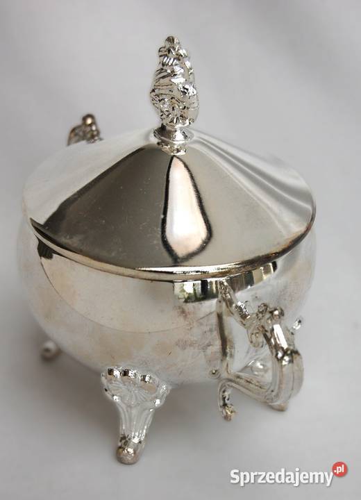 Nowa platerowana srebrem posrebrzana cukiernica