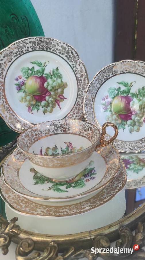 Stara Piękna Aynsley England Imperial Fruit and Pabianice