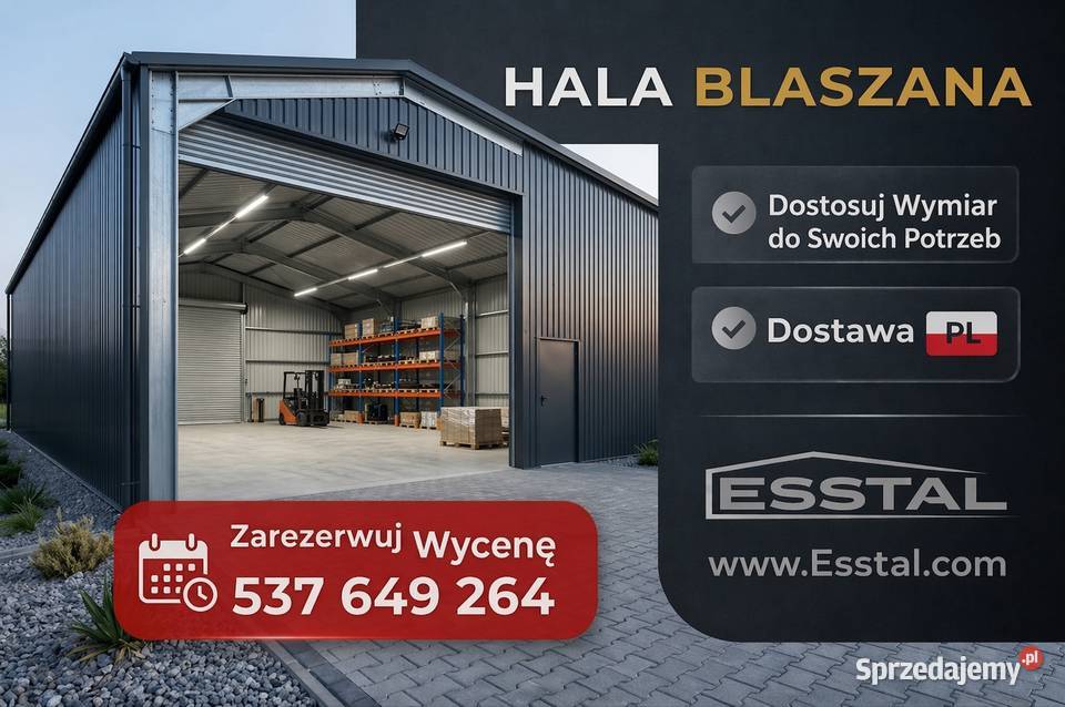 Hala Blaszana Garaż Blaszany Konstrukcja ESSTAL Świdnica sprzedam