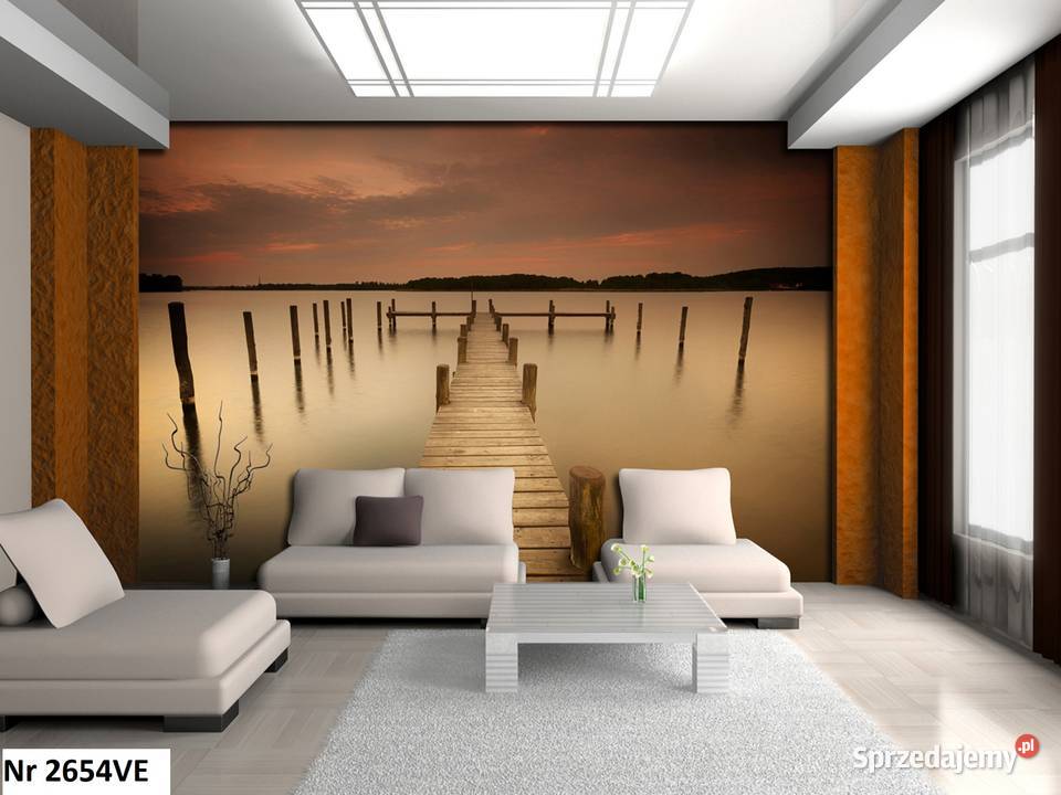 Tapeta fototapeta Widok pomost zachód słońca wielkopolskie Leszno