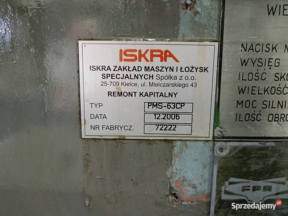 prasa mimośrodowa 63t Przytyk