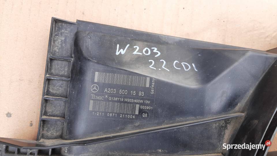 wentylator chłodnicy z modułem mercedes c w203 osobowe Dębno