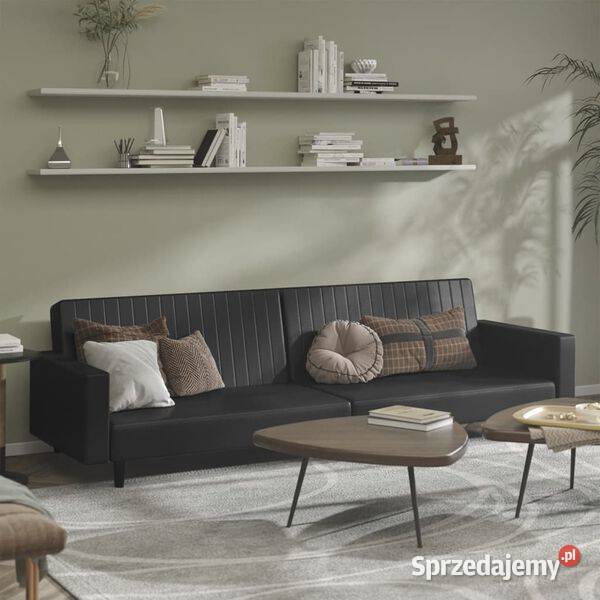 vidaXL 2osobowa sofa czarna sztuczna Warszawa