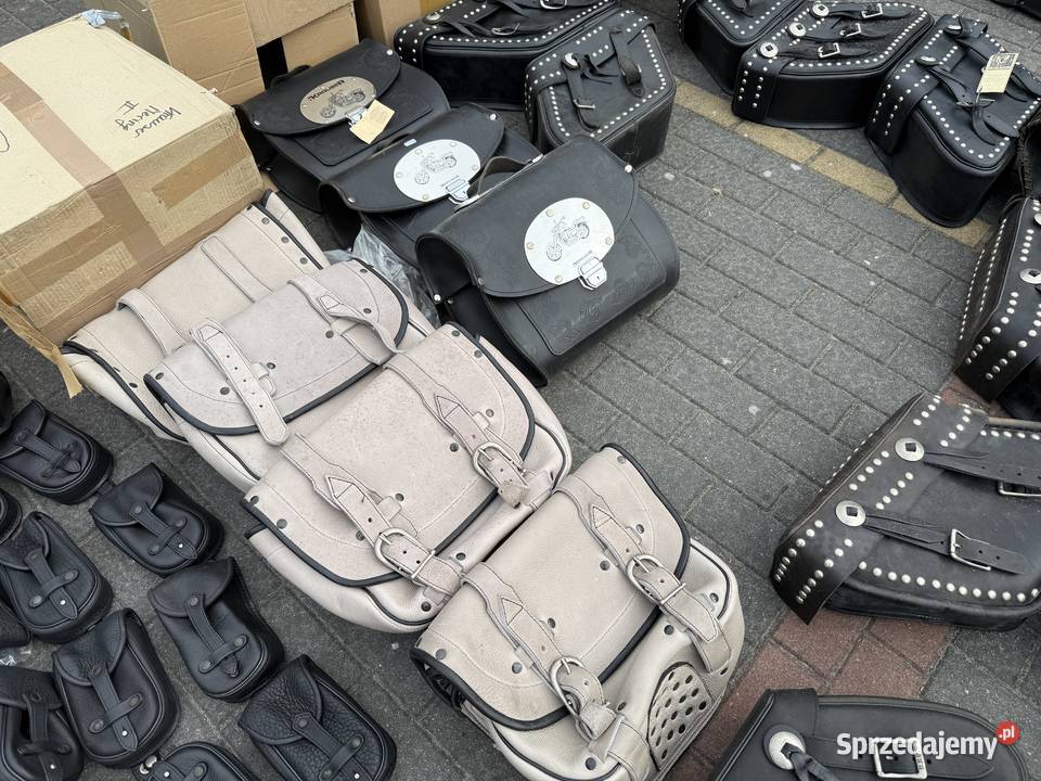 OKAZJA HURT Akcesoria motocyklowe ze SKÓRY Sakwy sprzedam