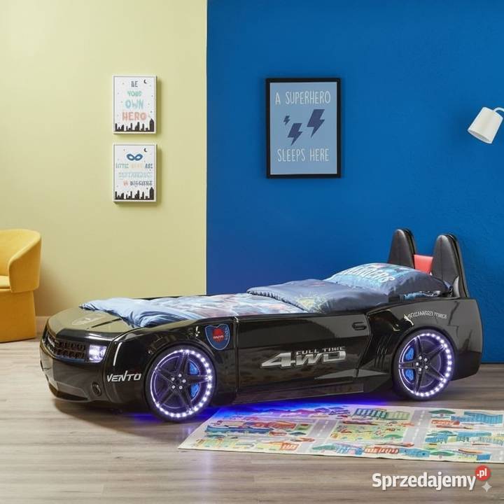 Łóżko auto samochód Camaro Dodge LED pilot Pokój dziecięcy Kraków