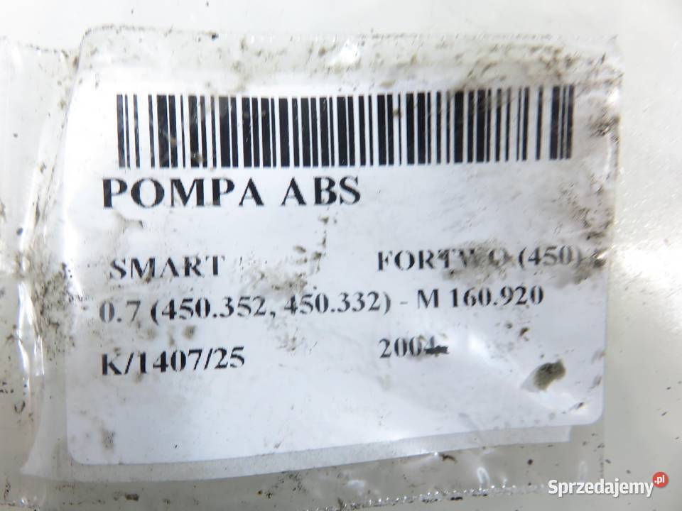 POMPA ABS SMART FORTWO 450 0265950077 osobowe