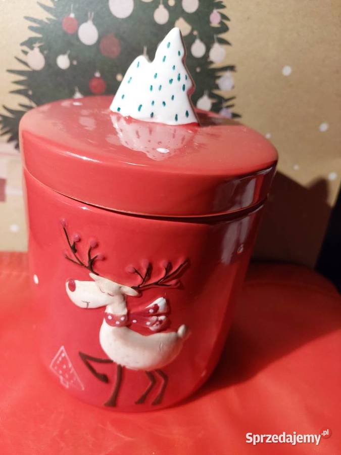 Pojemnik ceramiczny czerwony Nowy Wrocław sprzedam