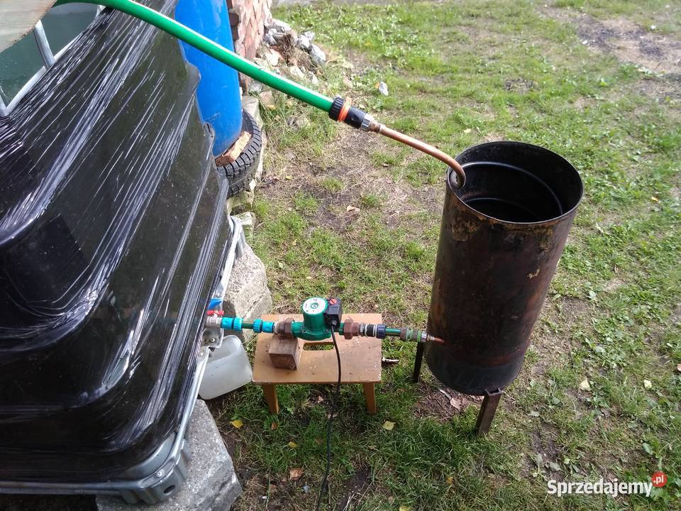 Piec zewnętrzny do gorącej beczki bani bali drewno Sosnowiec