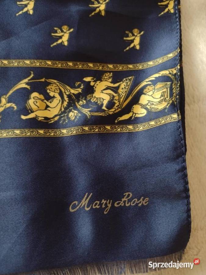 Włoski granatowy szal biznesowy z Rzymu szalik Kraków