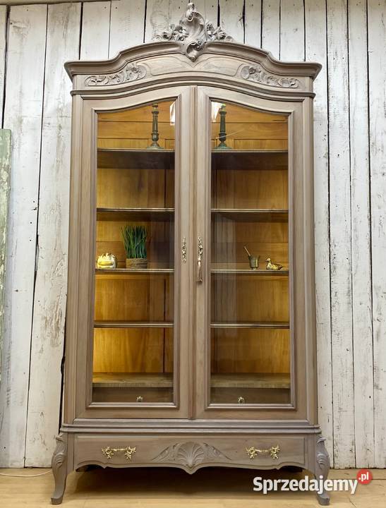 BIBLIOTEKA witryna szara Ludwik XV Francja Dom i Ogród Poznań