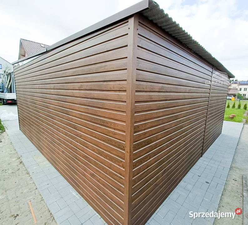 GARAŻ BLASZANY 6m x 58m 2X BRAMA UCHYLNA DRZWI Łapanów
