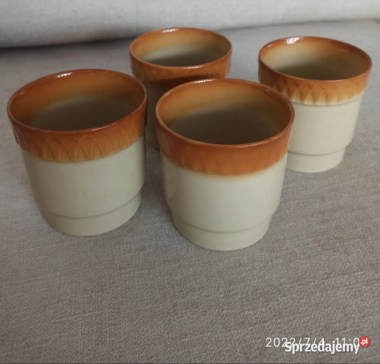 Kubki z porcelitu ZPS Tułochowice PRL 4 sztuki Radzyń Podlaski