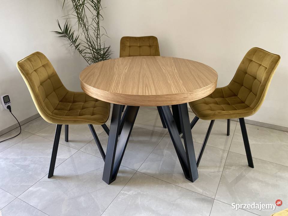 Stół Dębowy Okrągły LOFT 10 Rozkładany Do 4M