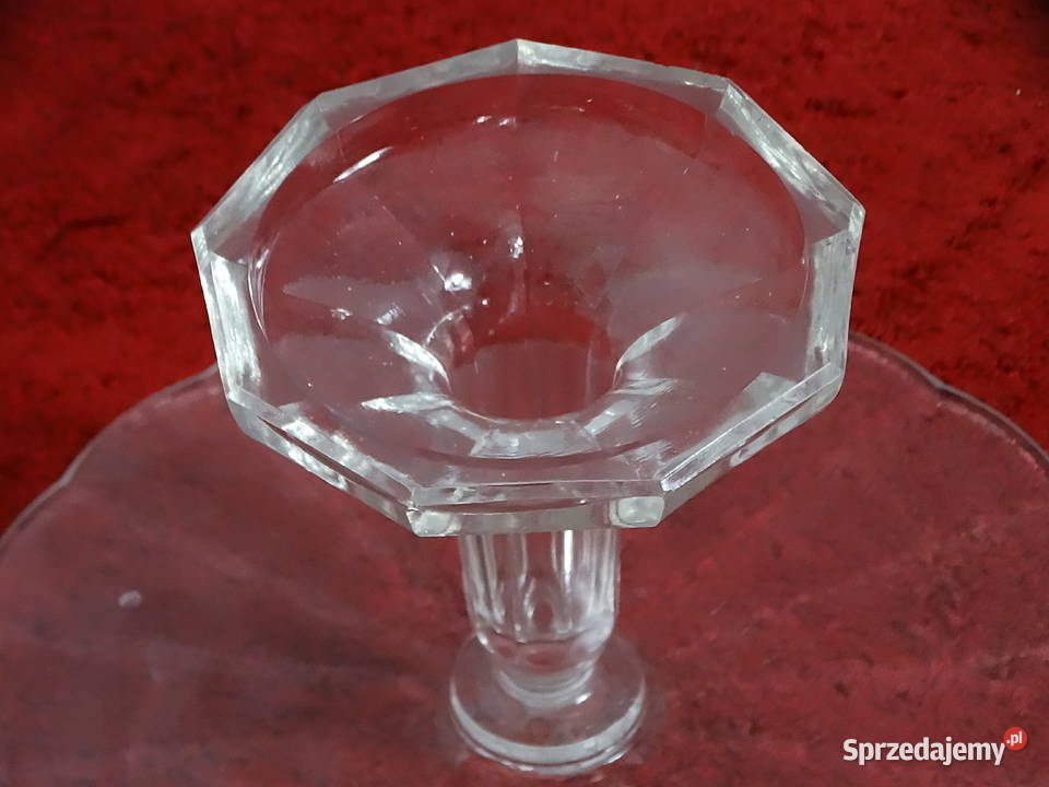 Szklana Patera na Ciasto Owoce Vintage Biłgoraj