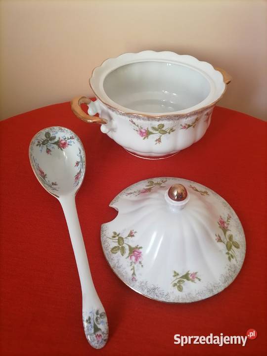 Waza Królewska Porcelanowa z Chochlą Wałbrzych