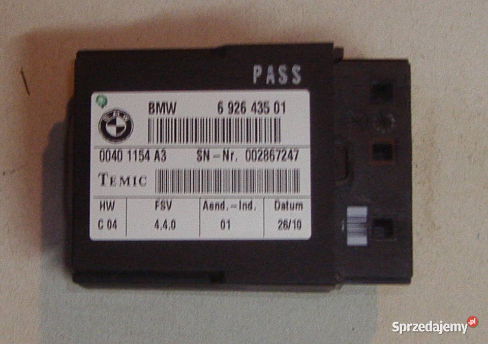 BMW E90 E91 MODUŁ STEROWNIK FOTELA 692643501 Układ elektryczny, zapłon Katowice sprzedam