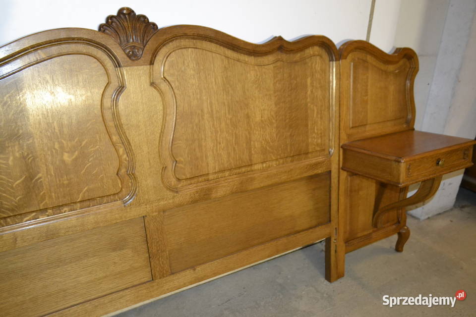 łóżko ludwikowskie wezgłowie z szufladami dąb Będzin sprzedam