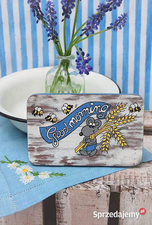 Good Morning ręcznie malowana zawieszka drewno Dekoracje i ozdoby lubelskie Lublin