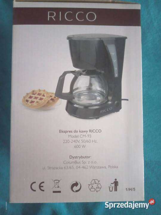 Sprzedam nowy ekspres do kawy firmy Ricco 93 Bukowno