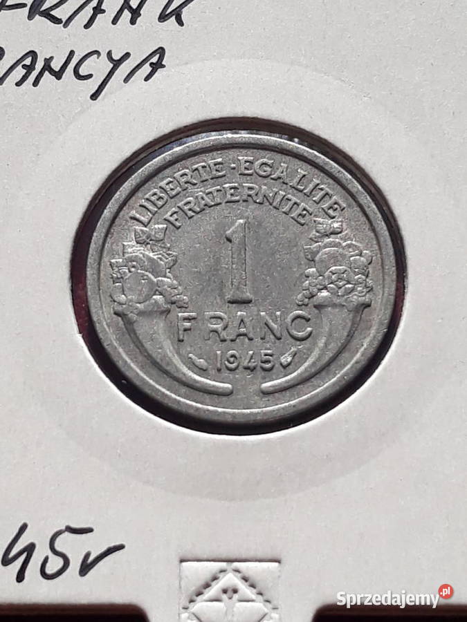 1 Frank Francja 1945 r Numizmatyka wielkopolskie Konin
