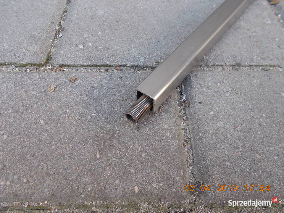 Rurka do lamp stal 408 mm KWADRATOWA odcienie szarości