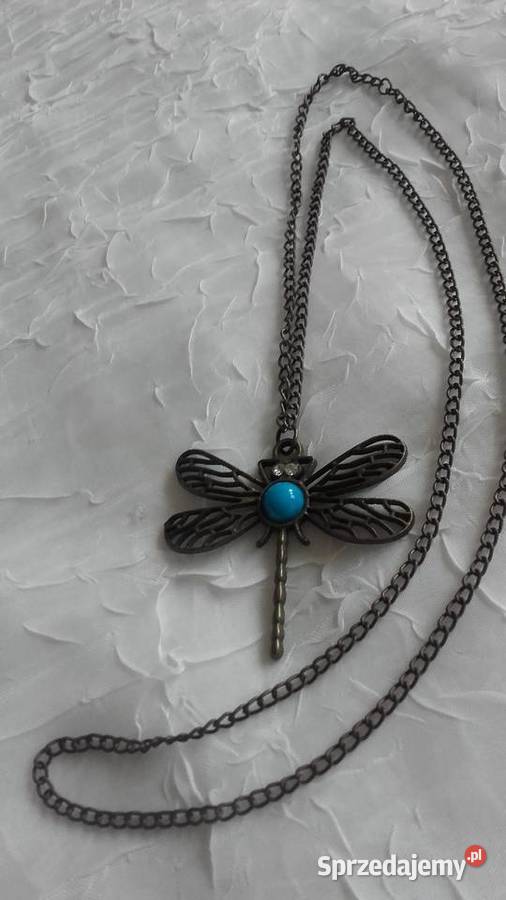 NASZYJNIK Z WAŻKĄ Z PIĘKNYM TURKUSEM Piła