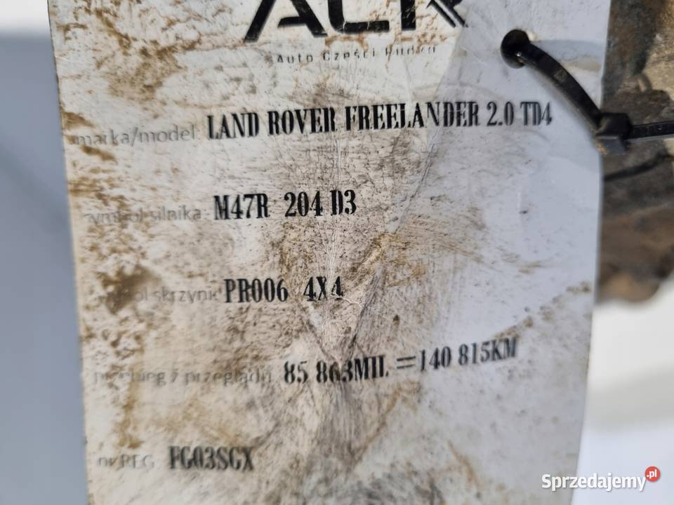 SKRZYNIA BIEGÓW Land Rover Freelander 20 TD4 Chełm