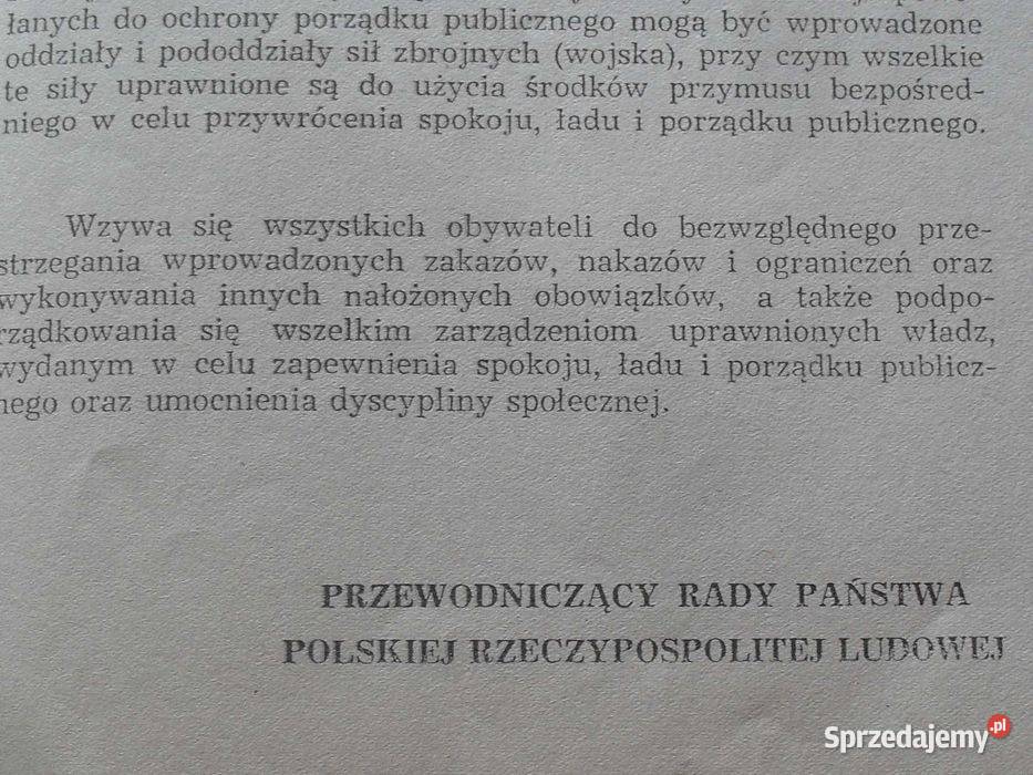 Plakat obwieszczenie o wprowadzeniu stanu Wrocław