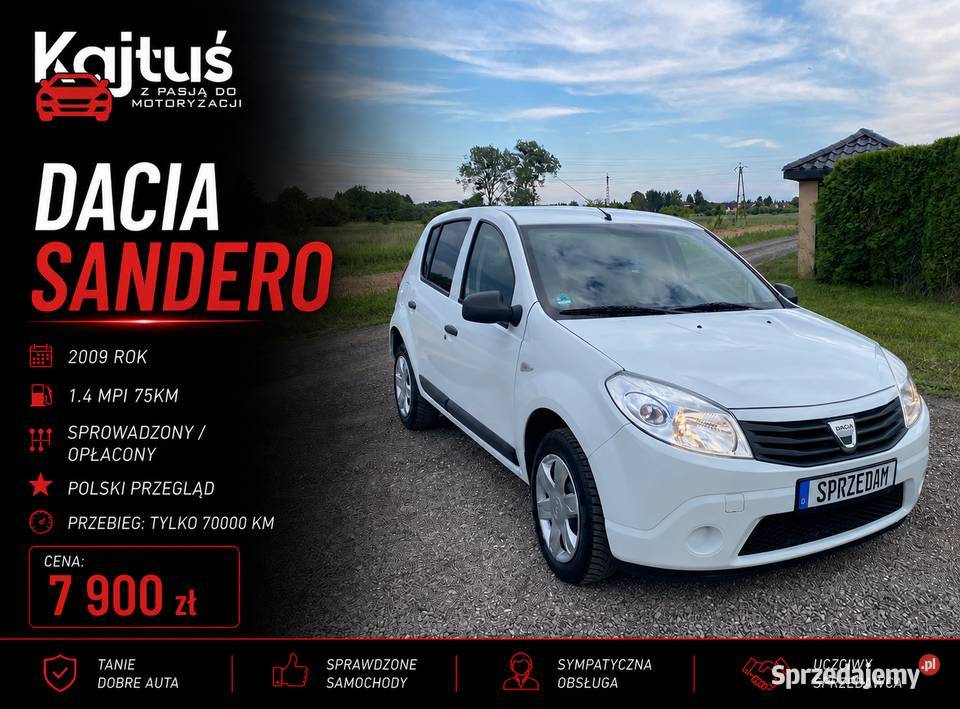 Dacia Sandero 2009R 14B ŚLICZNA Stan B 70000 Zamość