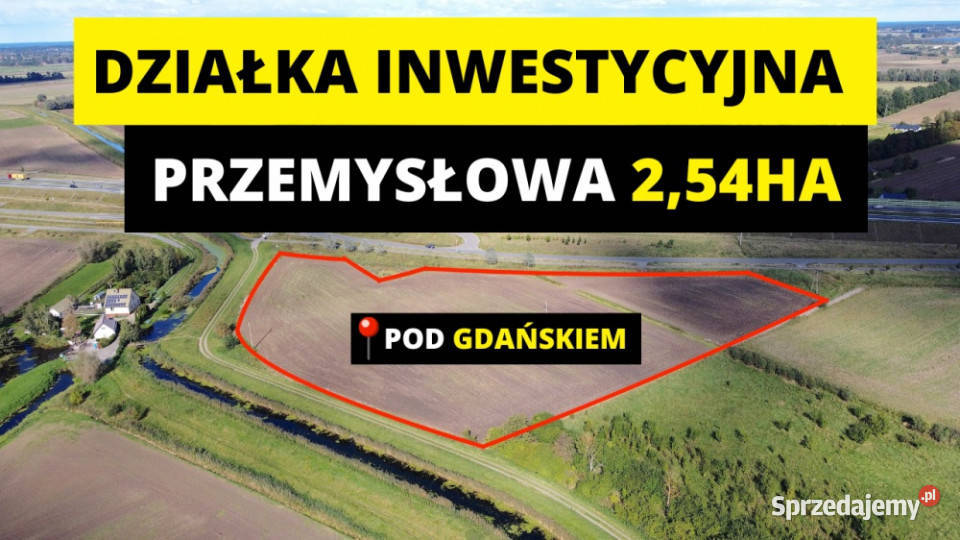 Działka Inwestycyjna Przemysłowa S7 Cedry Małe Nieruchomości pomorskie
