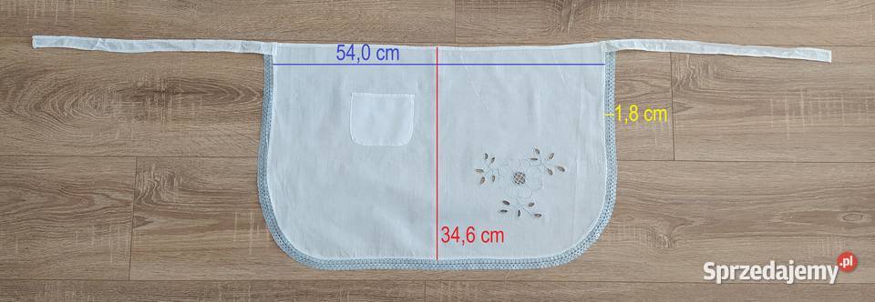 Fartuch damski HAFT koronka niebieska Hajnówka