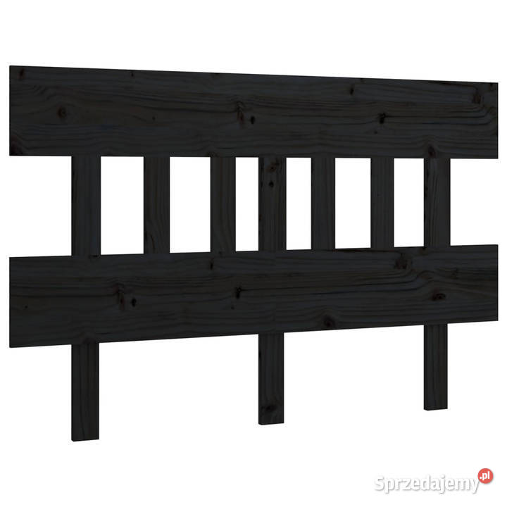 Wezgłowie łóżka czarne 1435x3x81 lite drewno