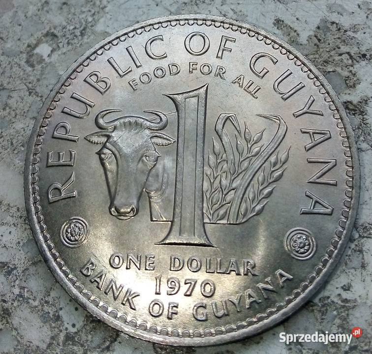 GUYANA 1 DOLLAR 1970 rFAOŁADNA MIEDZIONIKIEL Legionowo