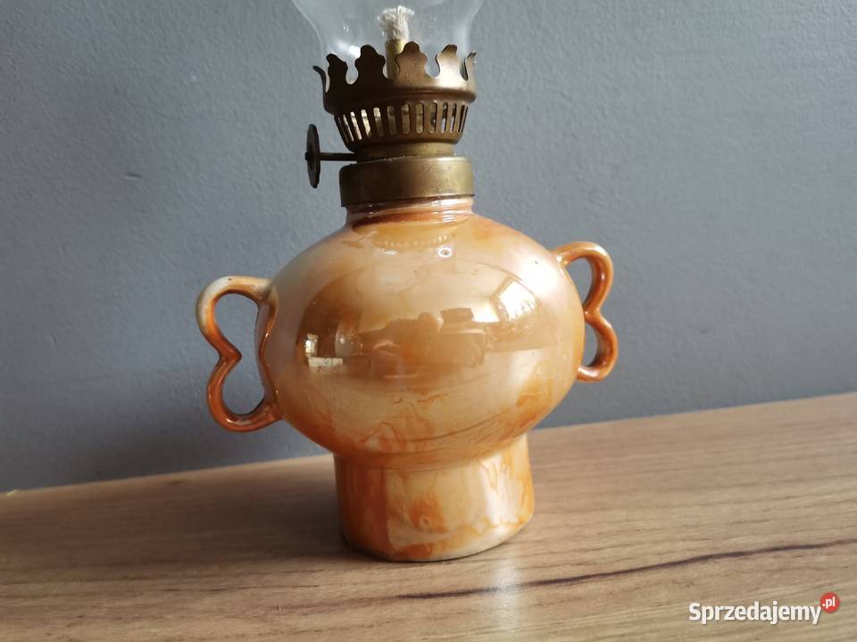 Stara lampa lampka naftowa porcelana Bogucice Siemianowice Śląskie