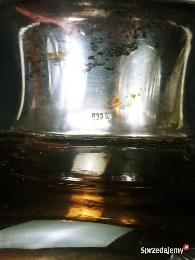 Karafka Klepsydra Srebro 830S szkło Szwecja