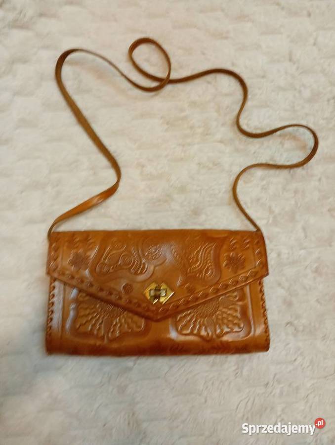 Real Leather Brązowa skórzana torebka z Madrytu małopolskie Kraków