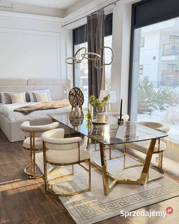 Ekskluzywny Stół Glamour Złoty KENT 220 Warszawa