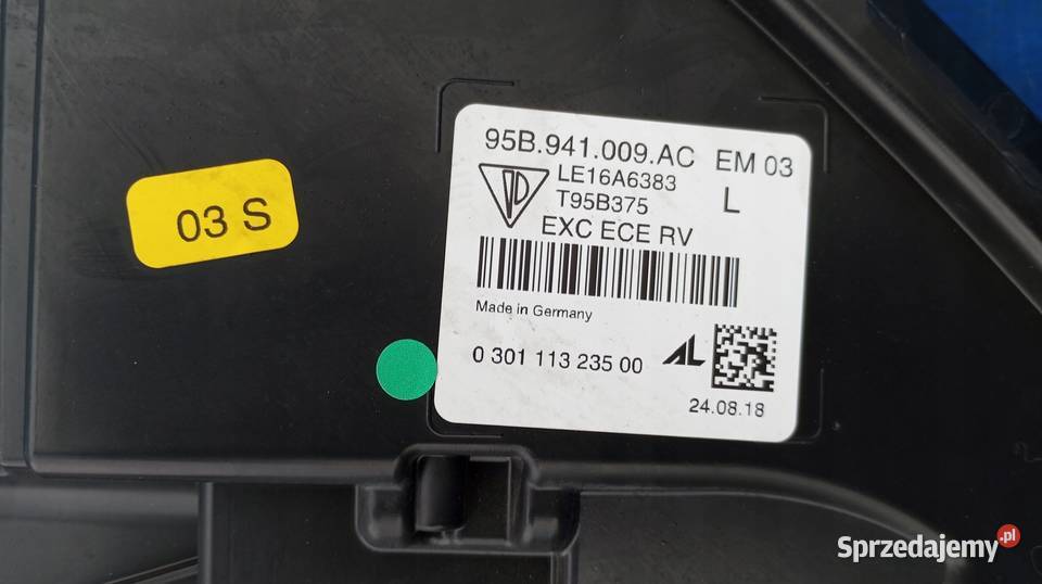 LAMPA LEWY PRZÓD IGŁA PORSCHE MACAN 95B osobowe Lampy przednie wielkopolskie Nowy Tomyśl