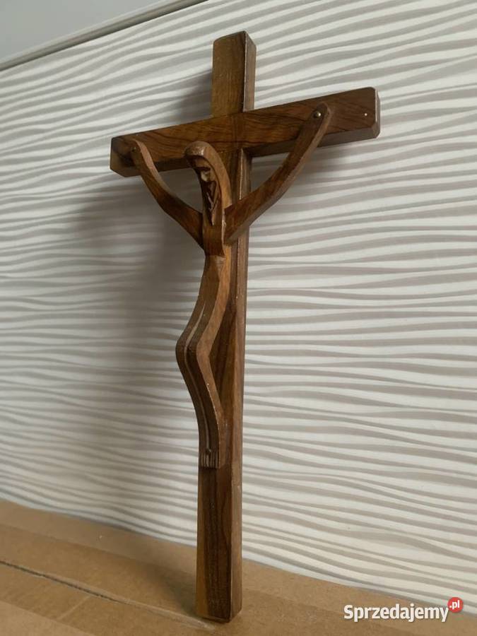 art deco Krzyż na ścianę drewno łódzkie