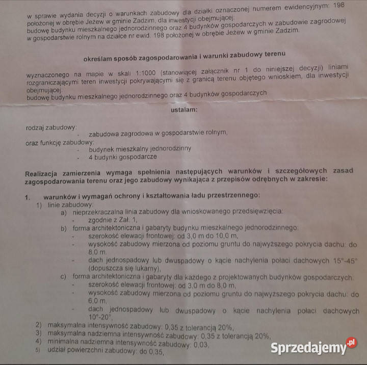 Gwarancja budowy bonus Działka budowlana prąd Jeżew