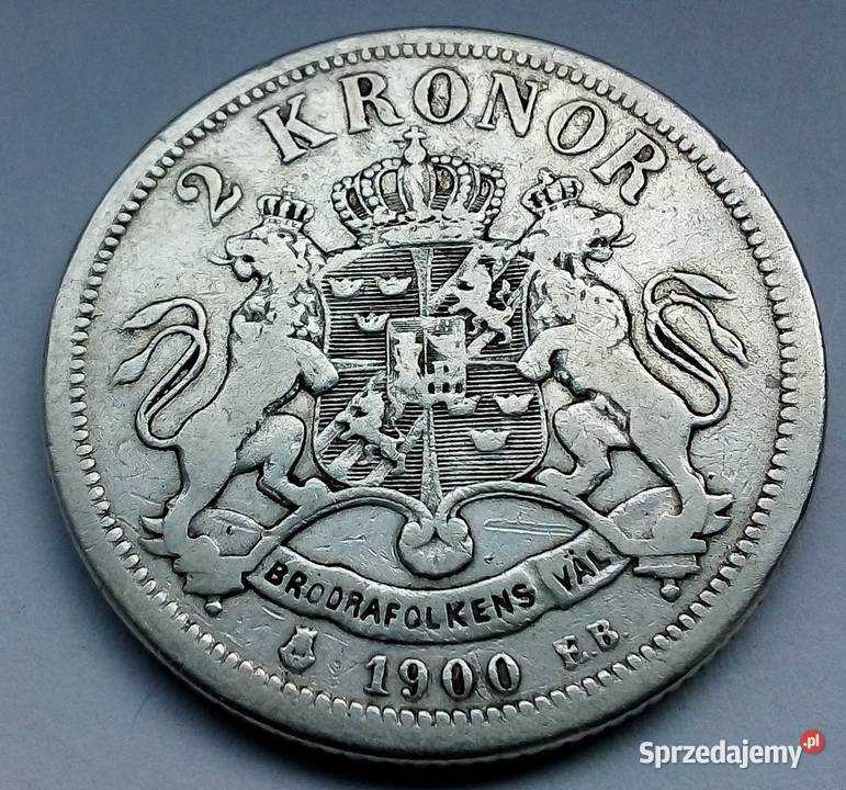 SZWECJA2 KORONY1900 r SREBRO 0800 OSCCAR ŁADNA mazowieckie Legionowo