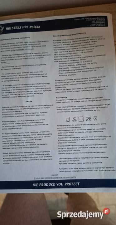 Kamizelka kuloodporna atest małopolskie Myślenice