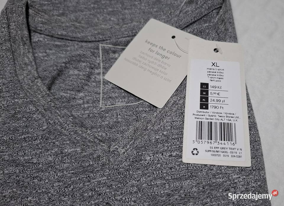 Koszulka krótki rękaw Tshirt FF XL szary melanż Czeladź