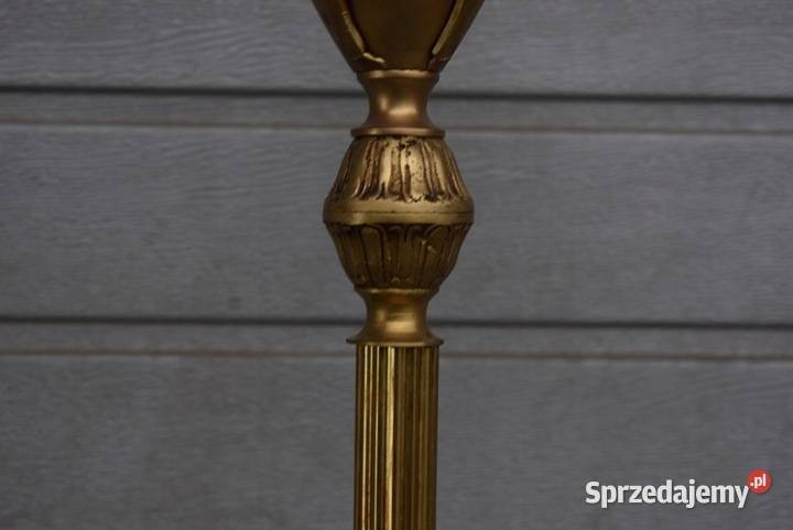 Stojąca Lampa z Brązu Abażur Vintage Lampka Kraków