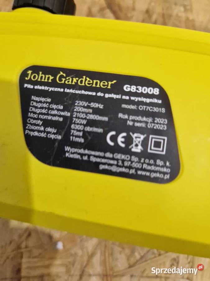 Piła elektryczna łańcuchowa do gałęzi na wielkopolskie Głogowa