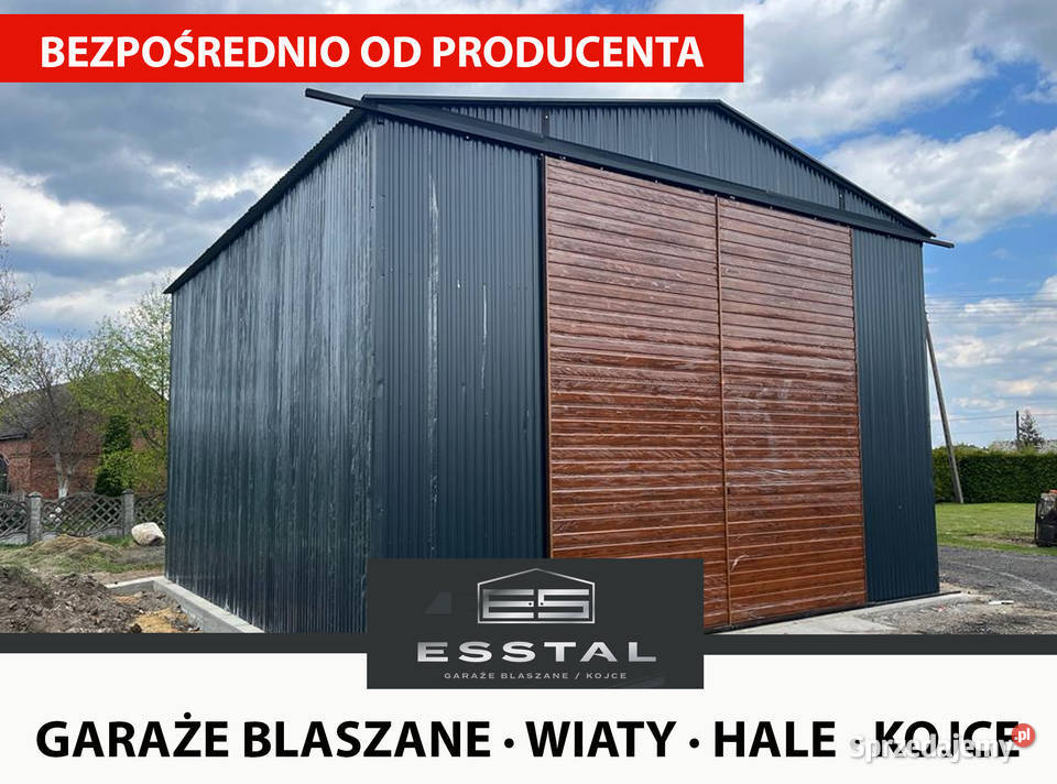 037A GRAFITOWY Garaż Blaszany Przesuwna Brama