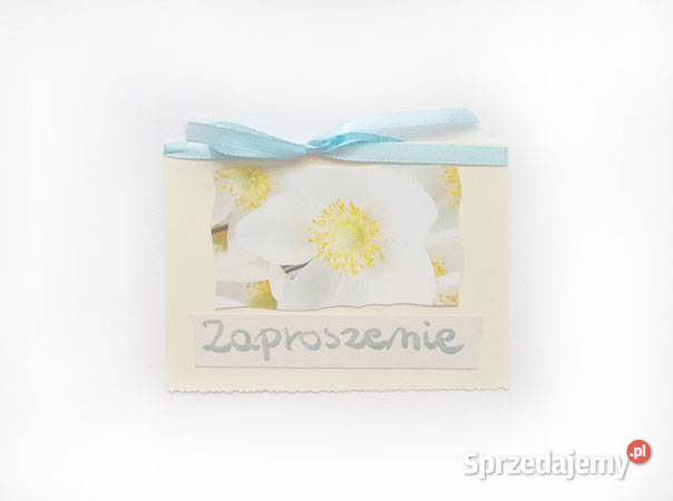 zaproszenie z kwiatami jasne zaproszenie kremowe Olsztyn