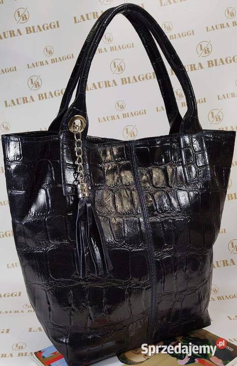 Torebka shopper krokodyl Laura Biaggi różne Białystok sprzedam